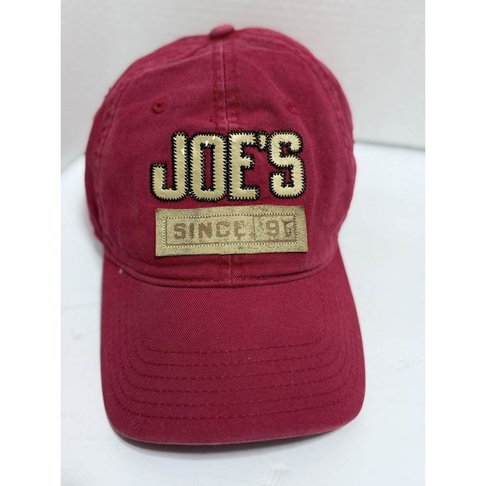 Joe's Since '91 Slideback Hat Red OSFA Adjustable Embroidered Patch Cotton VTG